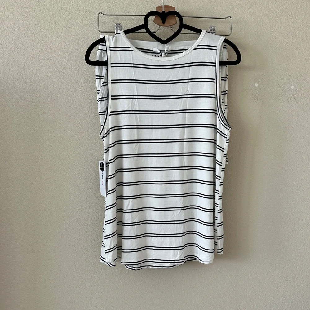 Liz Claiborne Black White Striped Cool & Calm Technology Pajama Set Size S
